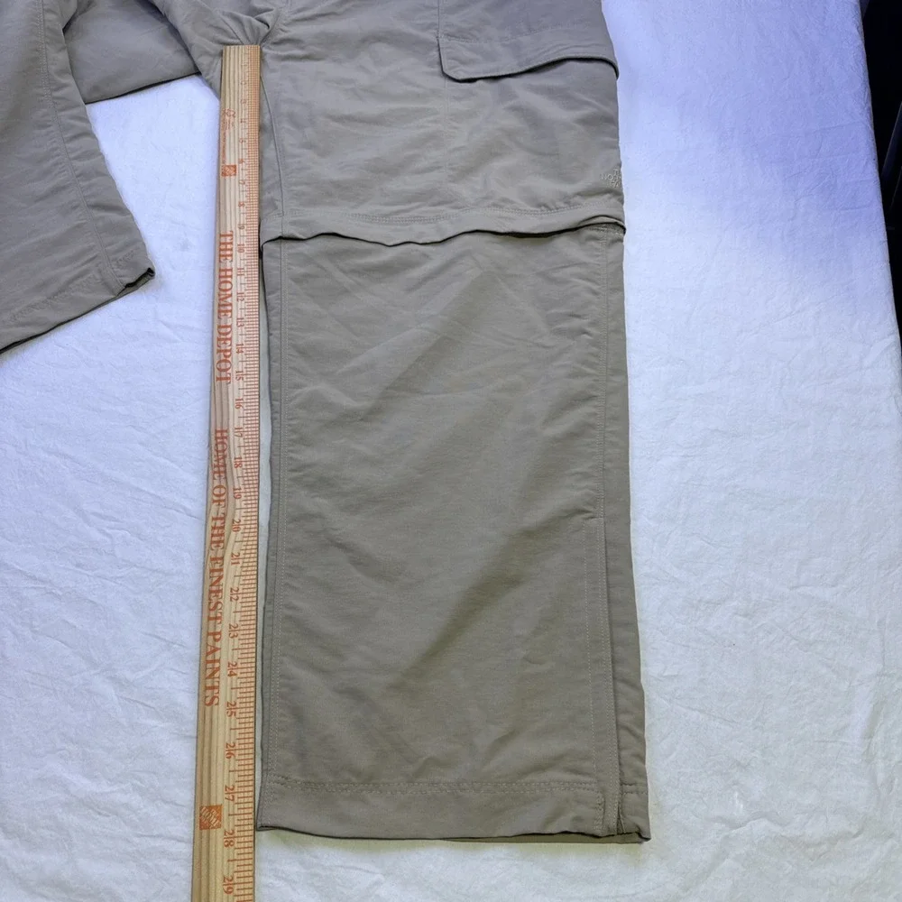 North Face CONVERTIBLE PANTS Mens  XXL  BELTED Hiking Cargo  TAN Nylon